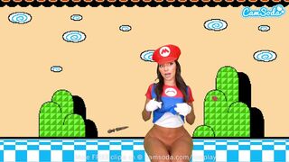 Sisi Rose gigantikus popós cosplayje super mario makerben nuni squirt órással