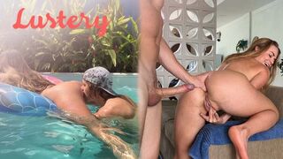 Buxom világos szőke amateur popsiját kefélik úszás után